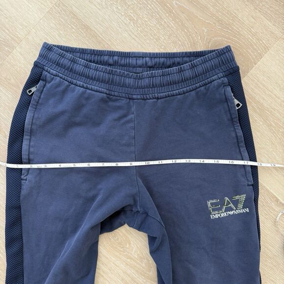 Emporio Armani EA7 Jogger Sz Small Blue Green Drawstring Sweatpants Men Unisex - Picture 8 of 13